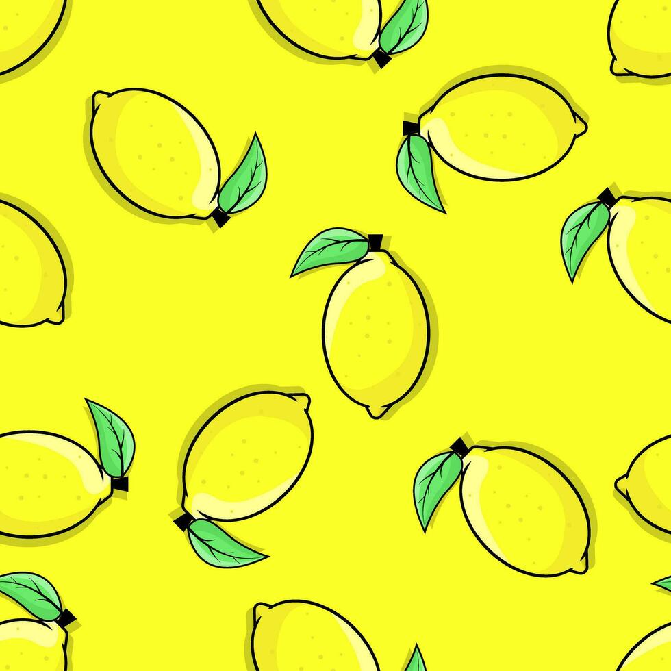 naadloos citroen patroon geel achtergrond. vector