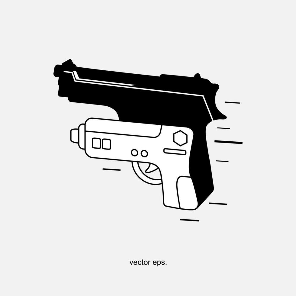 vector illustratie van een geweer en een geweer