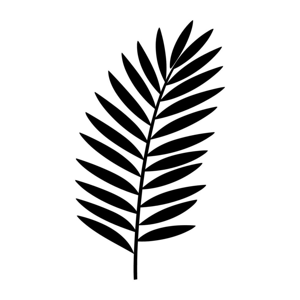 een palm boom blad silhouet vector geïsoleerd Aan een wit achtergrond