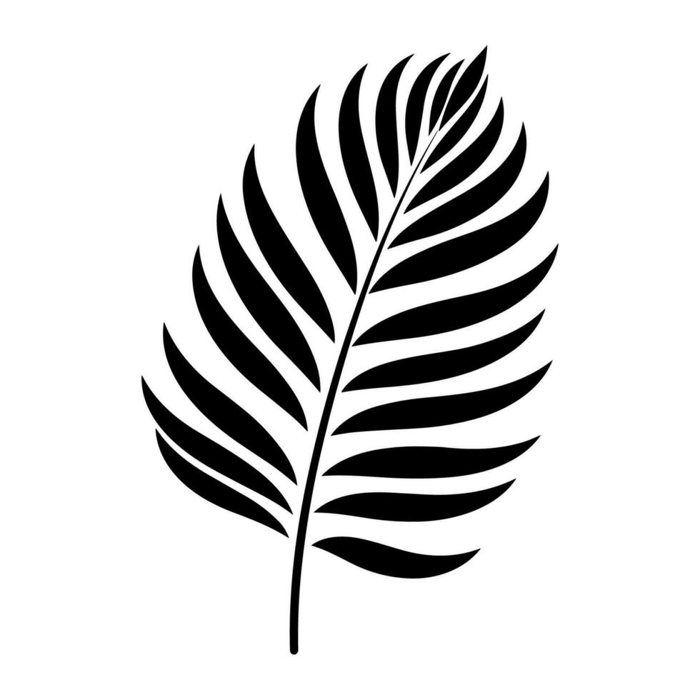 een palm boom blad silhouet vector geïsoleerd Aan een wit achtergrond