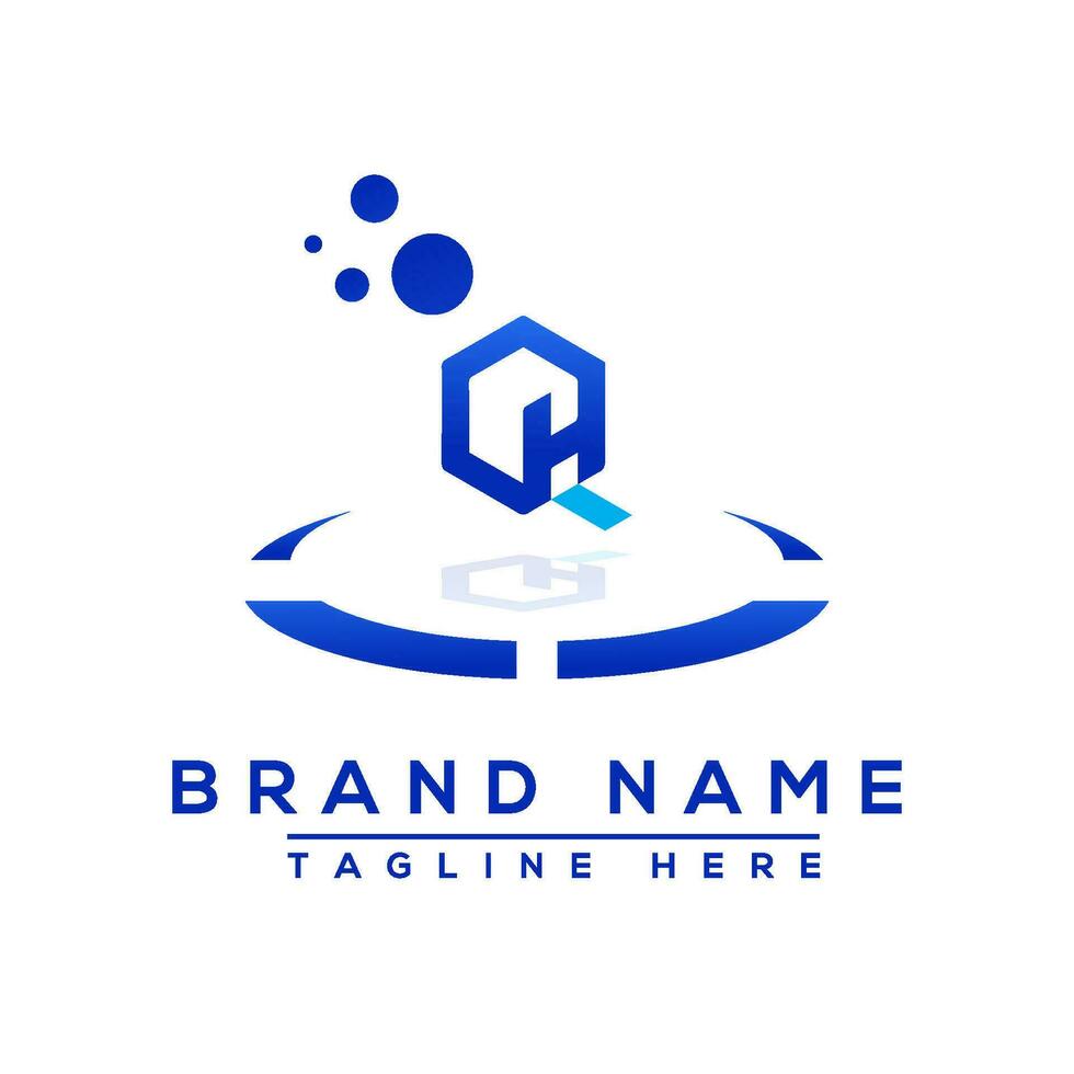 brief hq blauw professioneel logo voor allemaal soorten van bedrijf vector