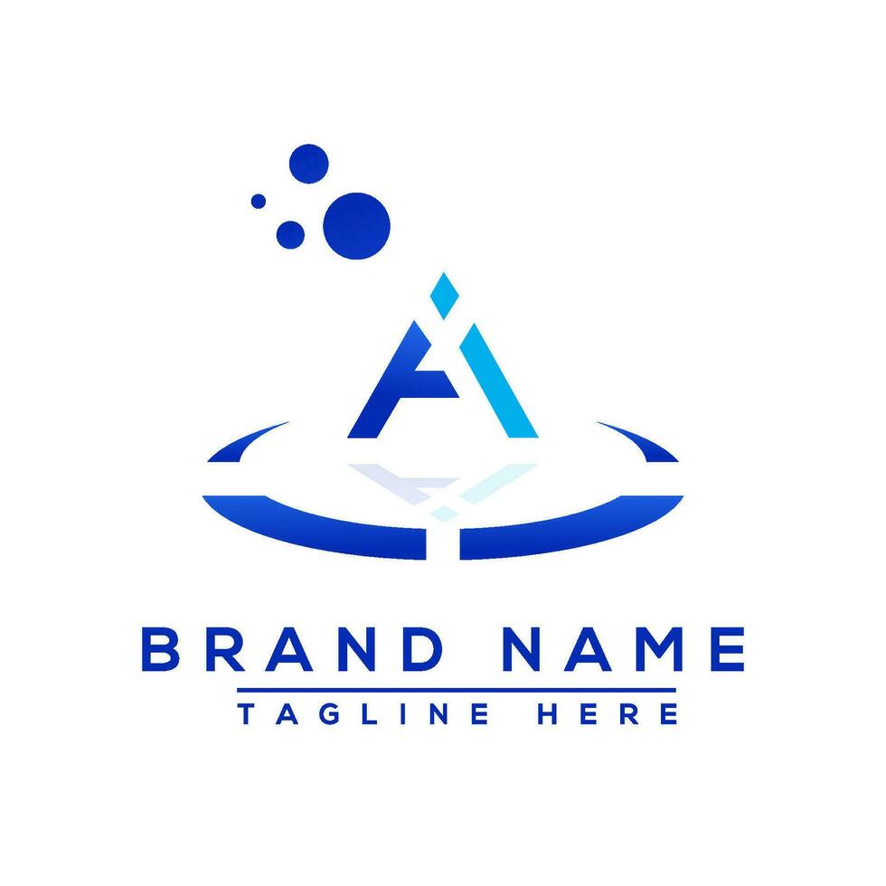 brief IA blauw professioneel logo voor allemaal soorten van bedrijf vector