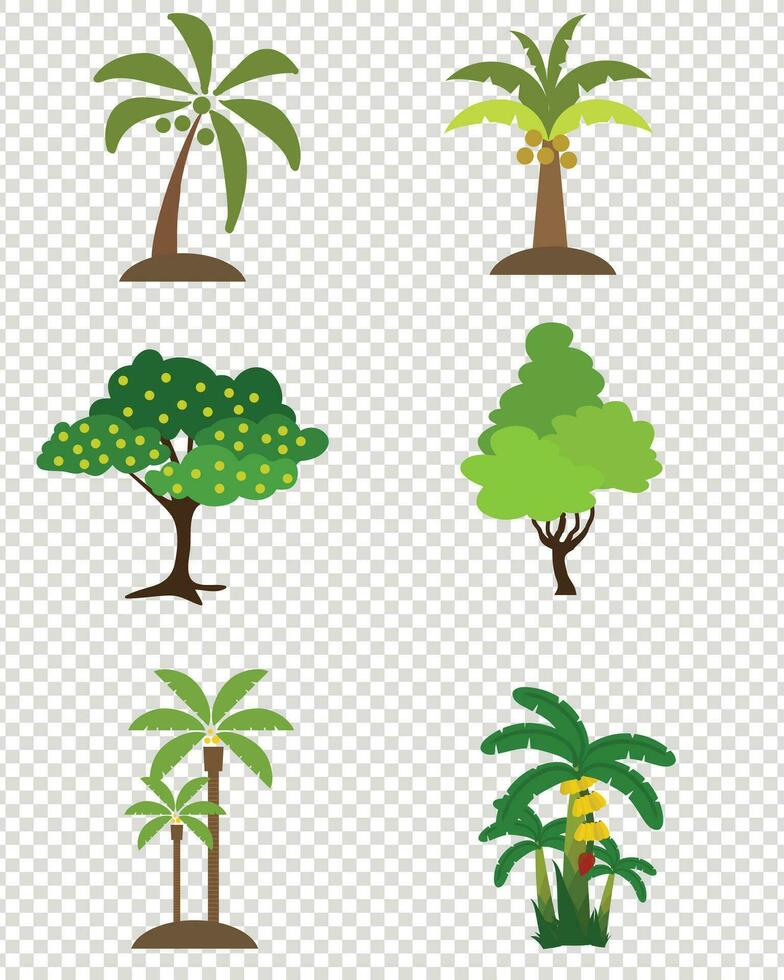 verzameling bomen illustraties. kan worden gebruikt om elk onderwerp over de natuur of een gezonde levensstijl te illustreren. vector