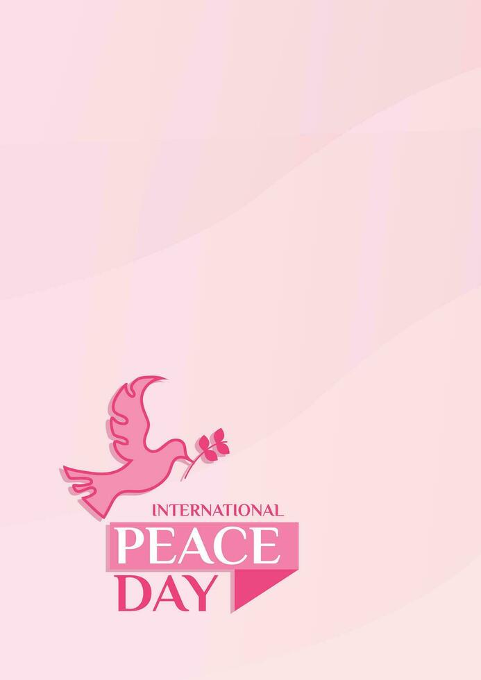 Internationale vrede dag. vrede viering met vliegend duif symbool voor achtergrond, banier, poster, reclame vector
