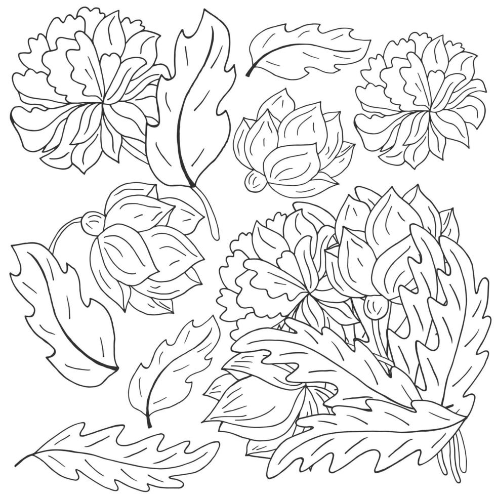 bloemen illustratie in de hand tekenstijl vector