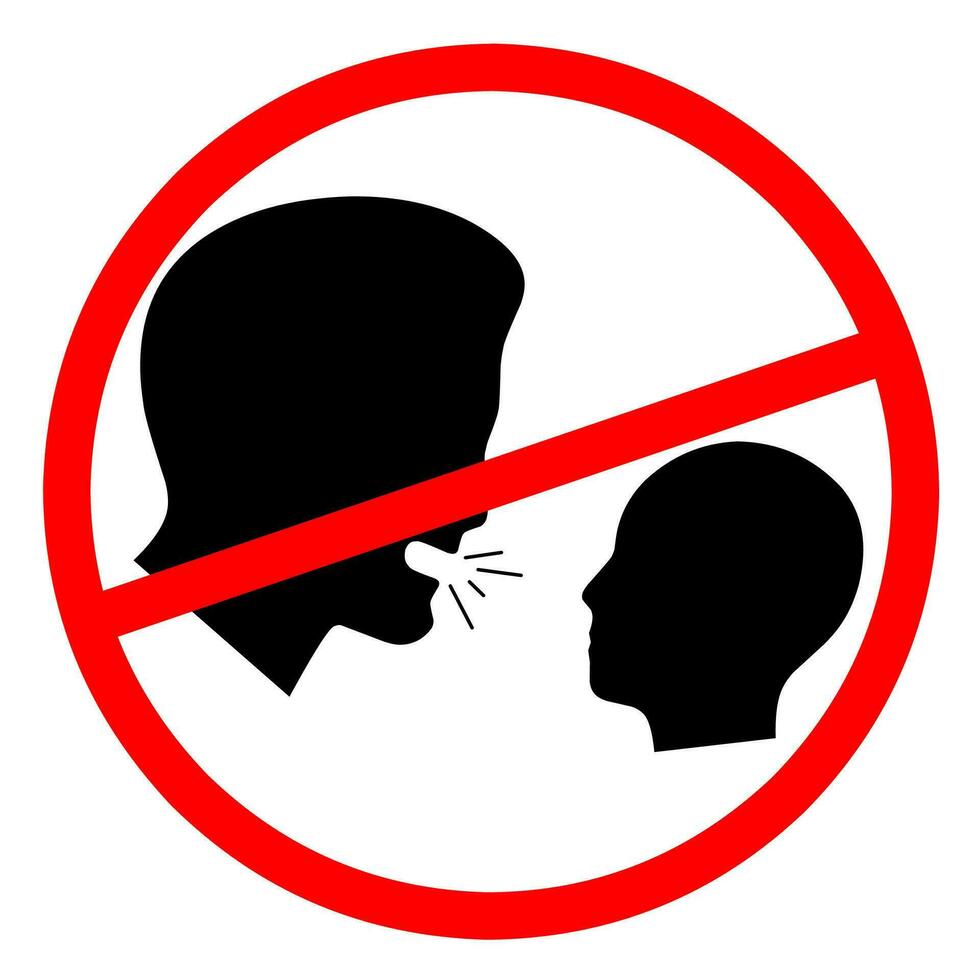 icoon van een teken verbieden uitbrander een kind met een rood cirkel. vector silhouet van een volwassen hoofd schreeuwen met een kind hoofd.