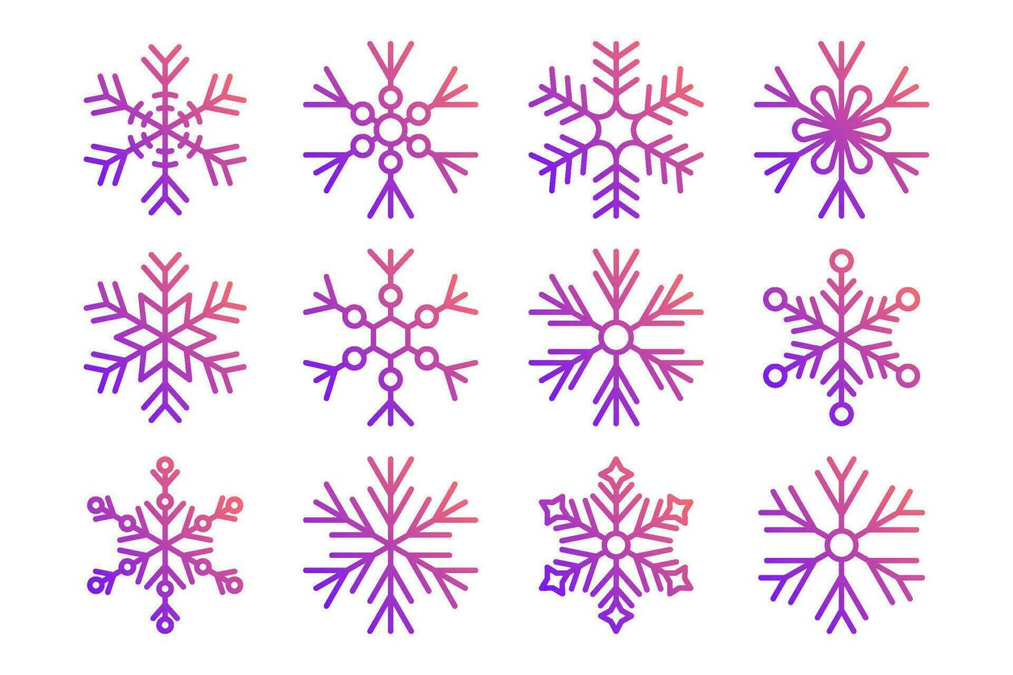 reeks van sneeuwvlokken vector illustratie