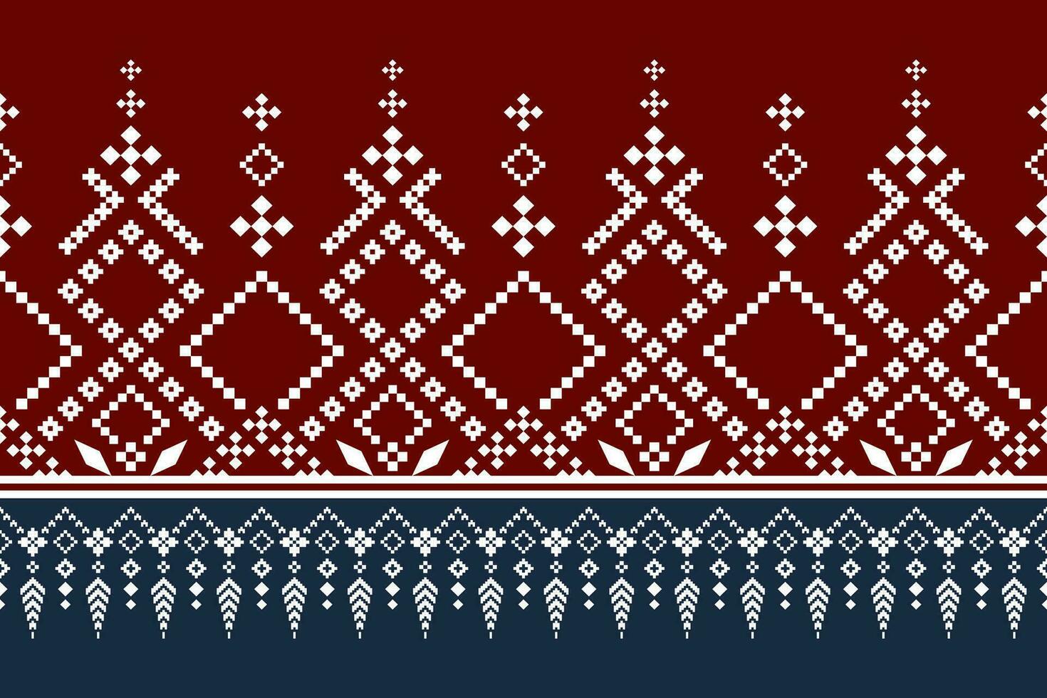 rood traditioneel etnisch patroon paisley bloem ikat achtergrond abstract aztec Afrikaanse Indonesisch Indisch naadloos patroon voor kleding stof afdrukken kleding jurk tapijt gordijnen en sarong vector