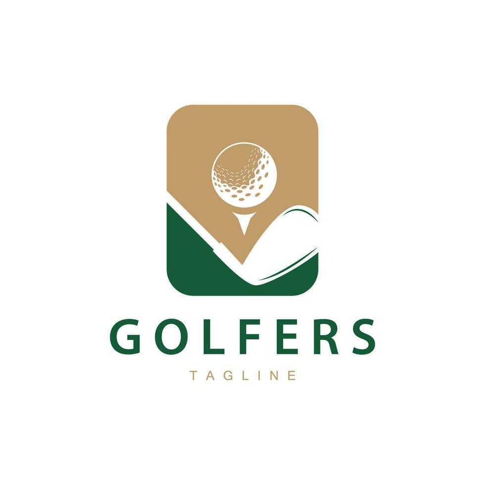 golf logo vector sport golf toernooi kampioen club ontwerp stok en bal, sjabloon illustratie