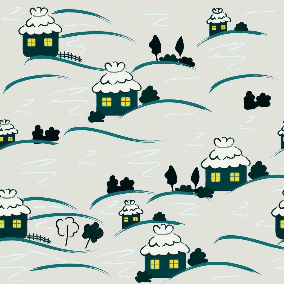 winter landschap naadloos patroon vector