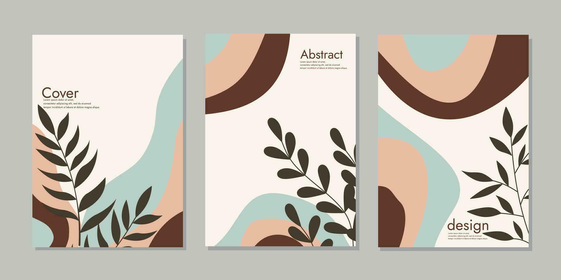 reeks van notitieboekje Hoes hand- getrokken bloemen ontwerpen. modern esthetisch illustraties. Boheems stijl verzameling van hedendaags artistiek. voor boeken, dagboek, notitieboekjes, planners, brochures, catalogi sjabloon vector