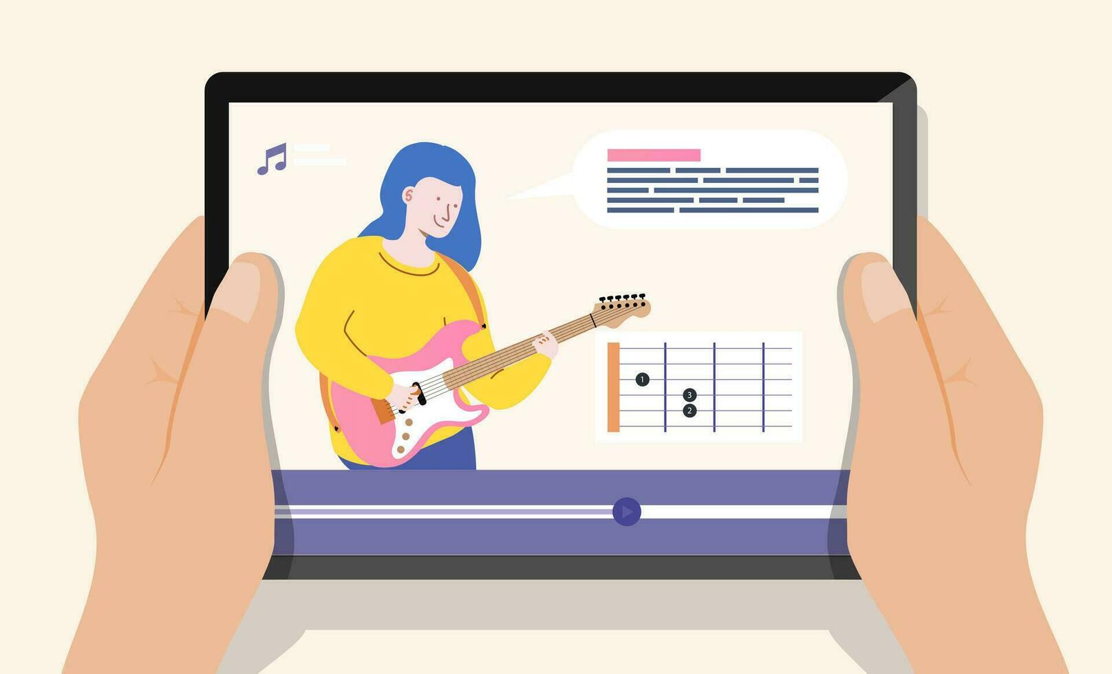 online gitaar lessen concept illustratie vector
