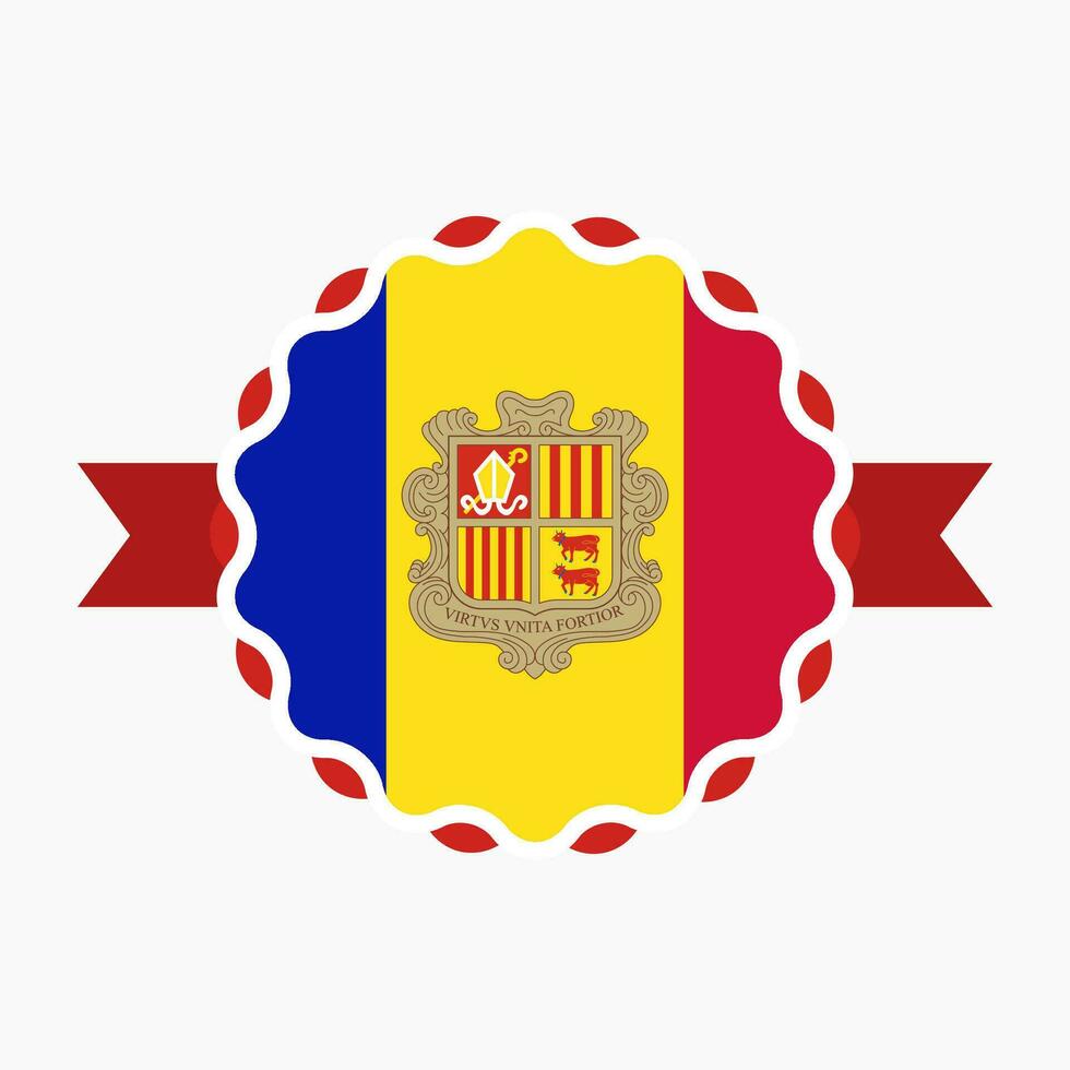 creatief Andorra vlag embleem insigne vector