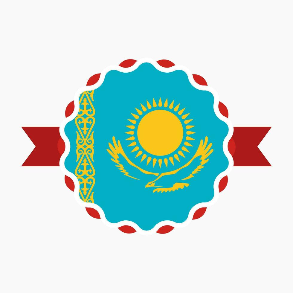 creatief Kazachstan vlag embleem insigne vector