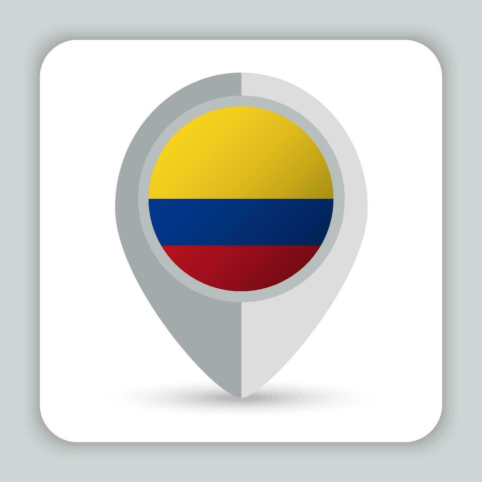 Colombia vlag pin kaart icoon vector