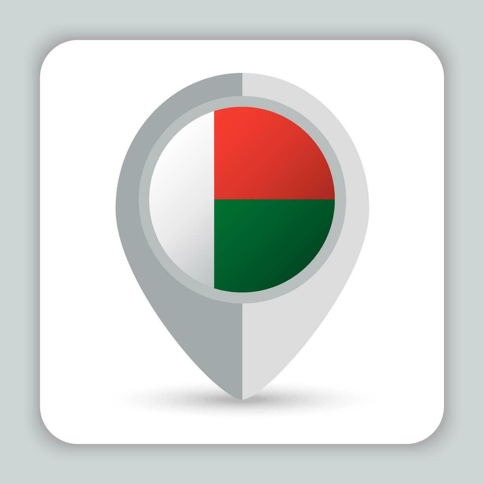 Madagascar vlag pin kaart icoon vector