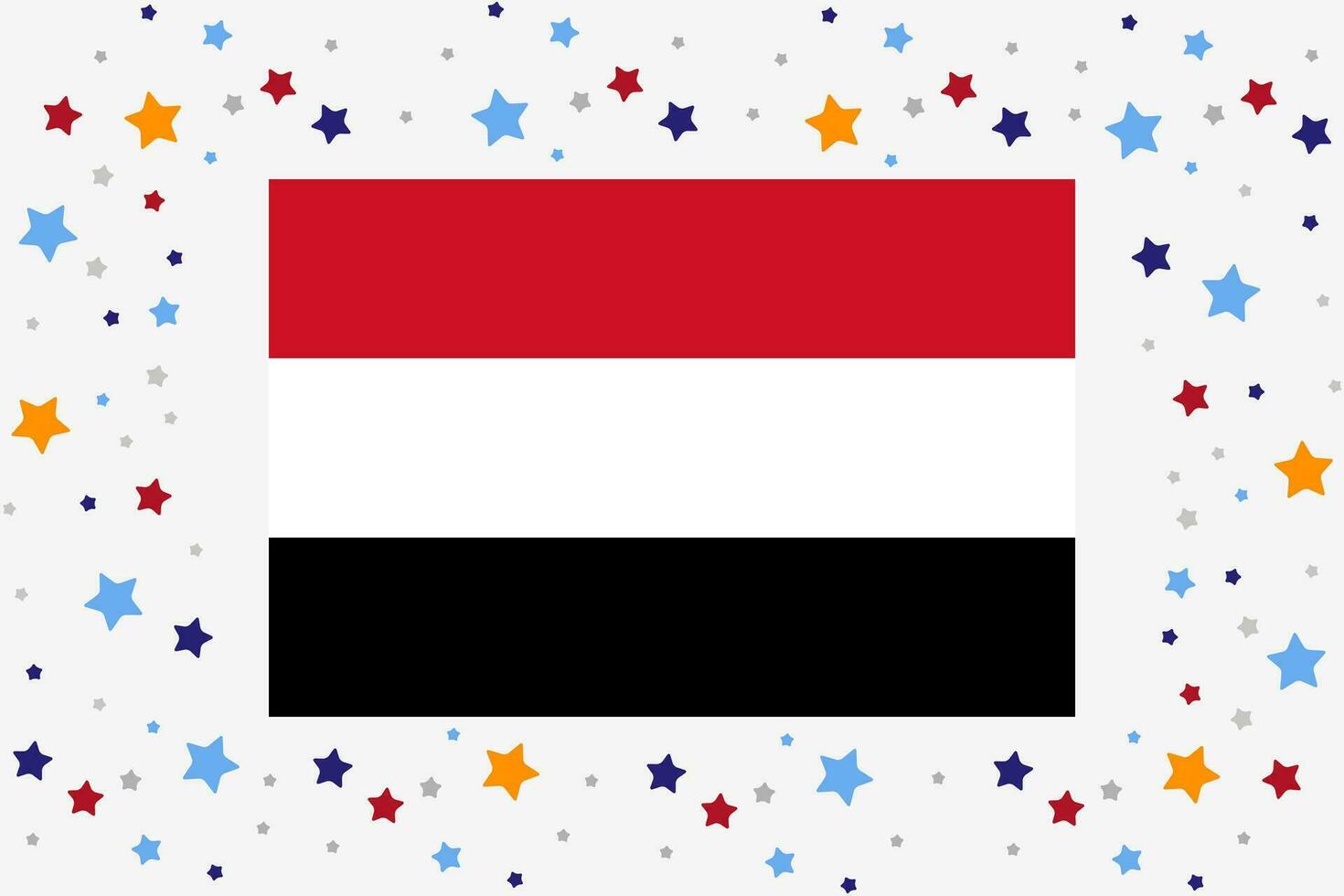 Jemen vlag onafhankelijkheid dag viering met sterren vector