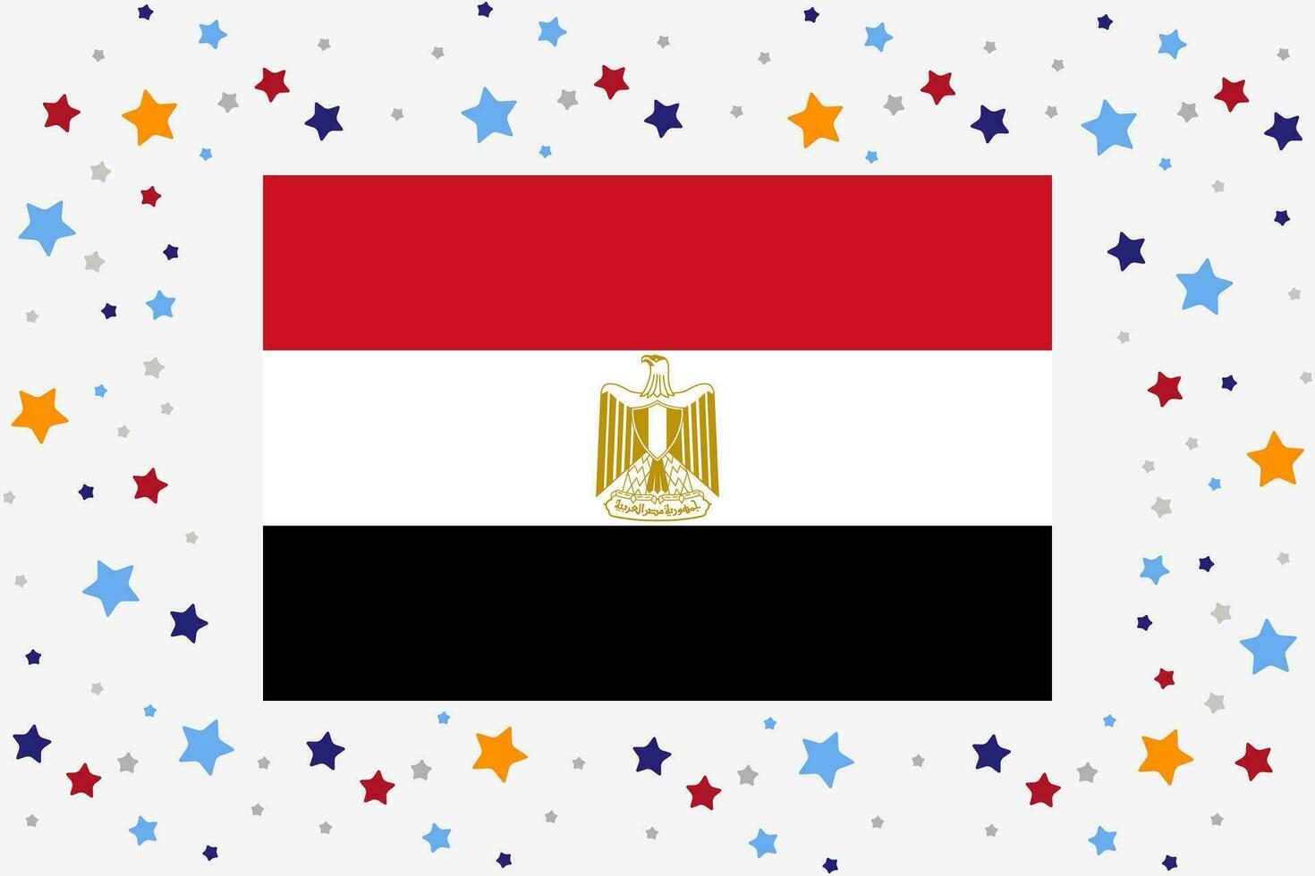 Egypte vlag onafhankelijkheid dag viering met sterren vector