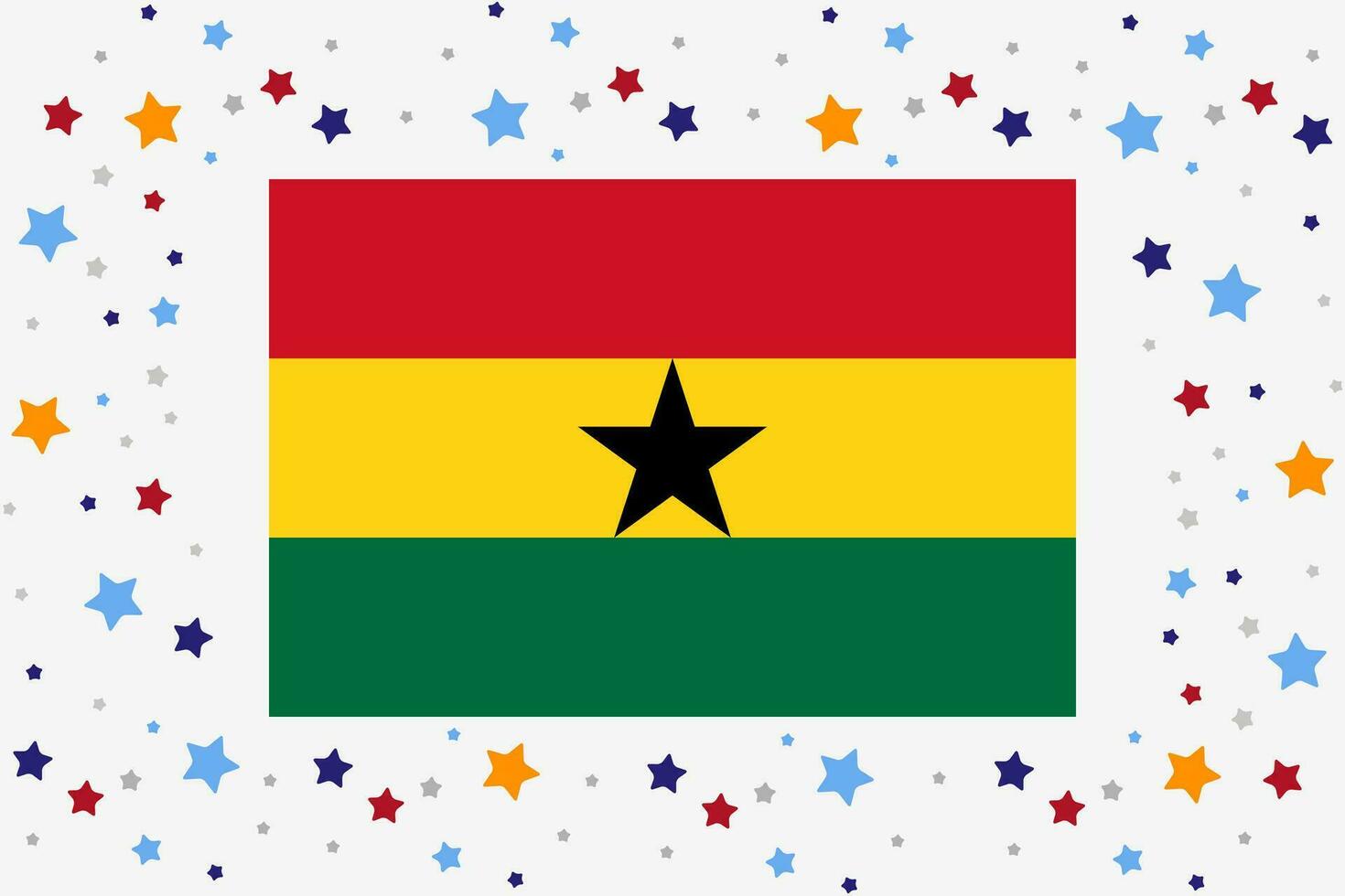 Ghana vlag onafhankelijkheid dag viering met sterren vector