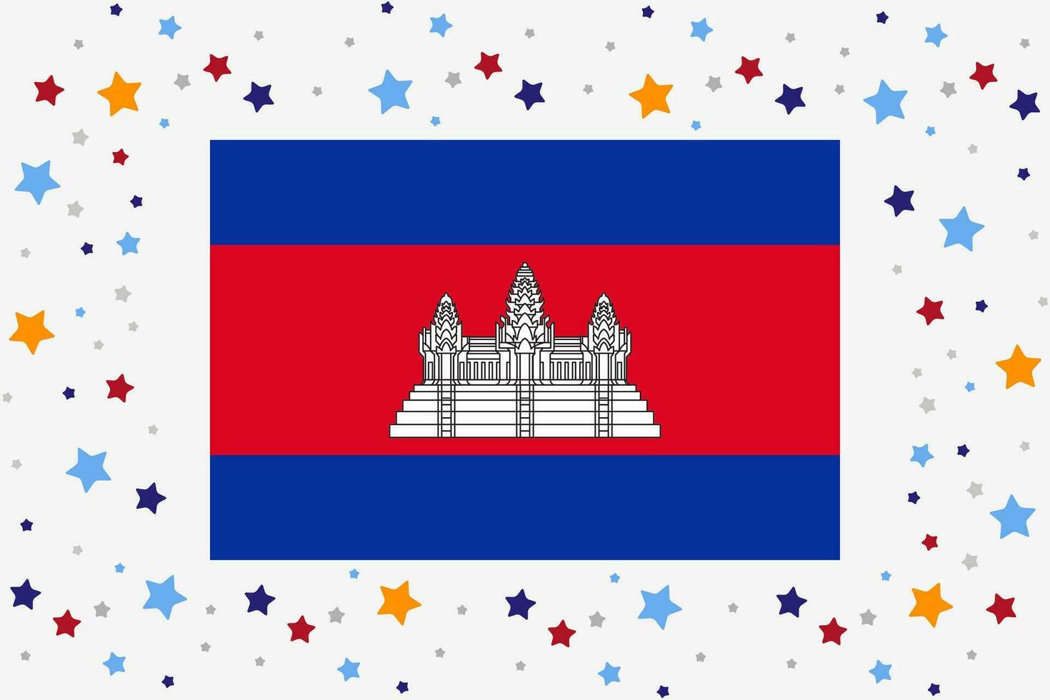 Cambodja vlag onafhankelijkheid dag viering met sterren vector