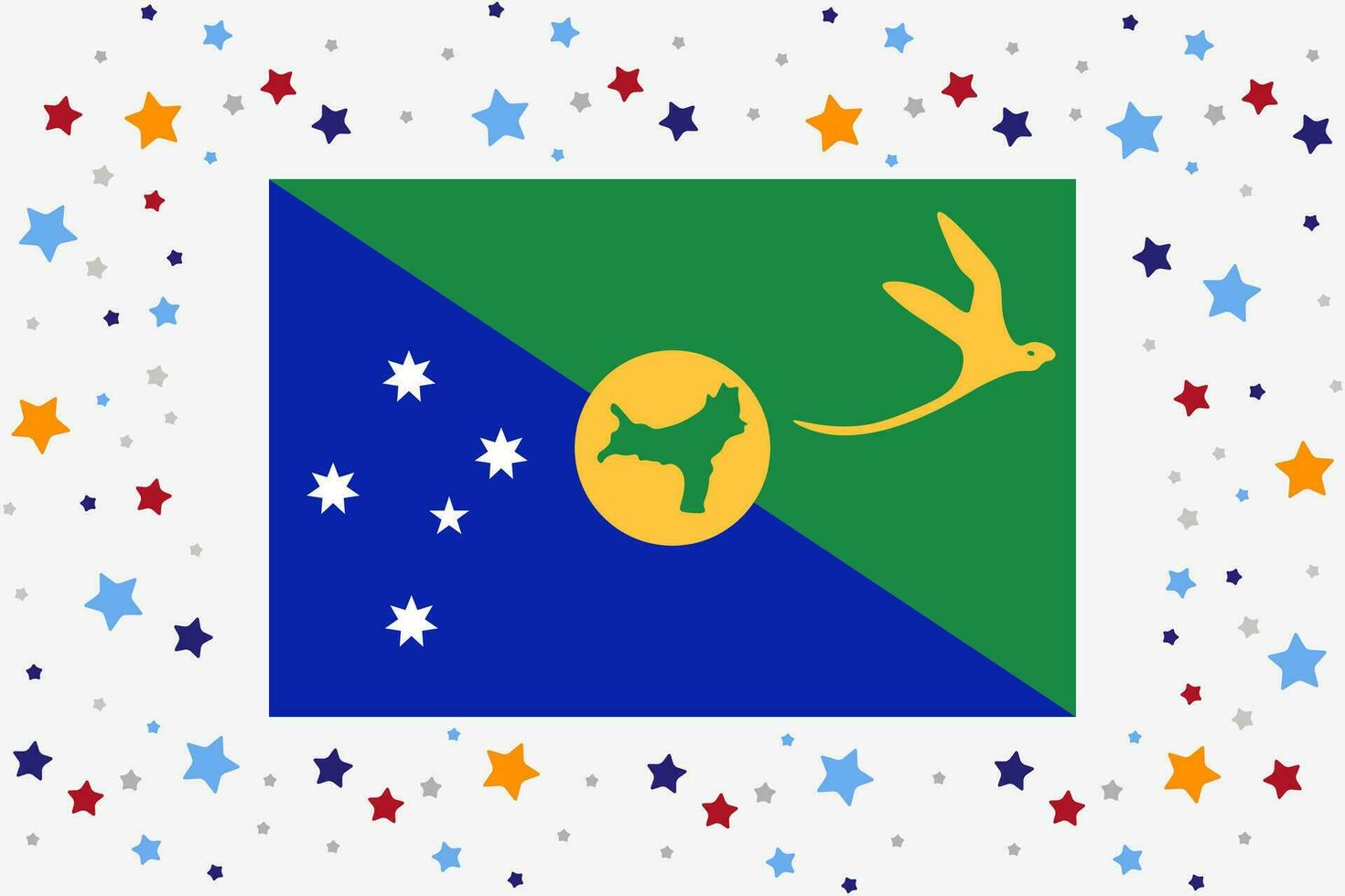 Kerstmis eiland vlag onafhankelijkheid dag viering met sterren vector
