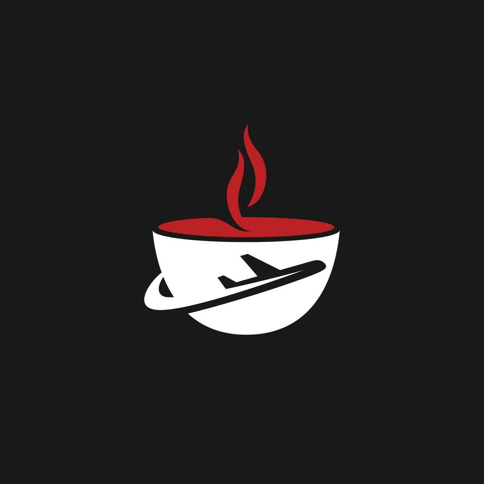 koffie reis, lucht koffie logo ontwerp sjabloon vector
