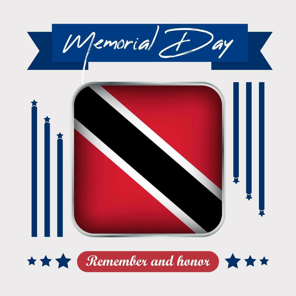 Trinidad en Tobago gedenkteken dag vector illustratie