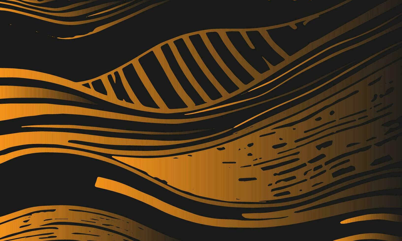 een zwart en goud achtergrond met golven vector