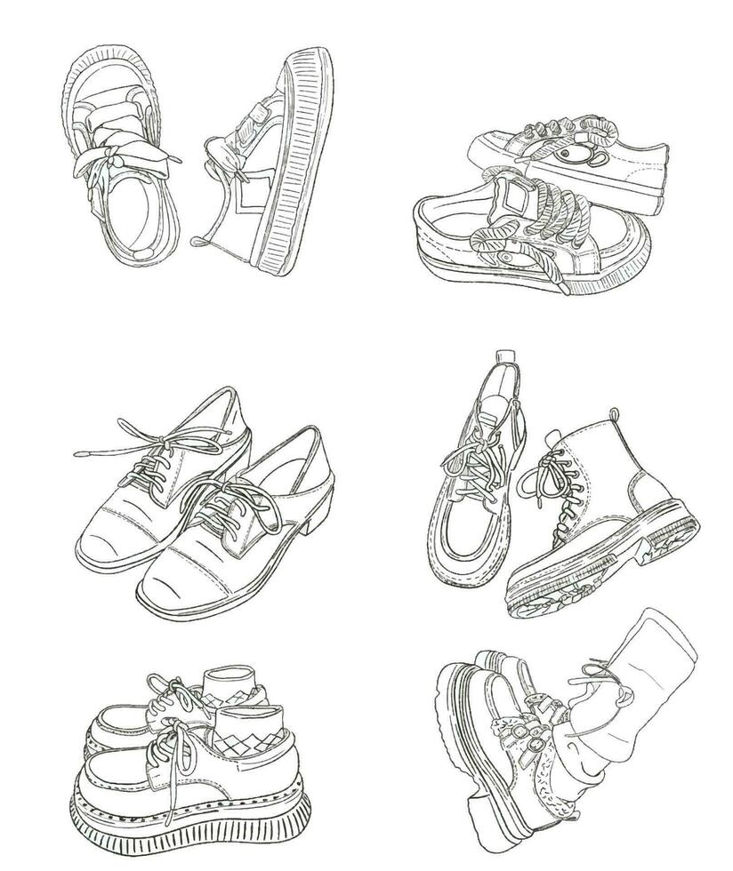 artwork kunst lijn kleurrijk schoenen illustratie schilderij bord vector