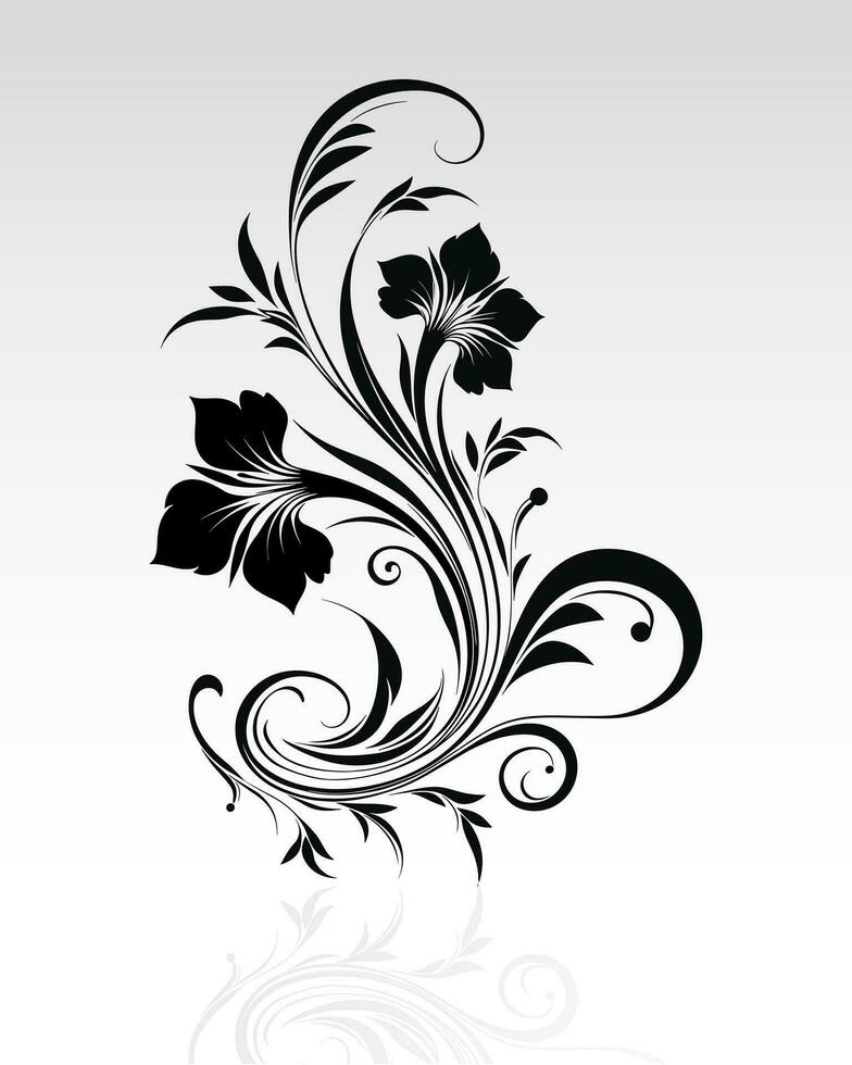 vector decoratief bloemen ontwerp met wit achtergrond