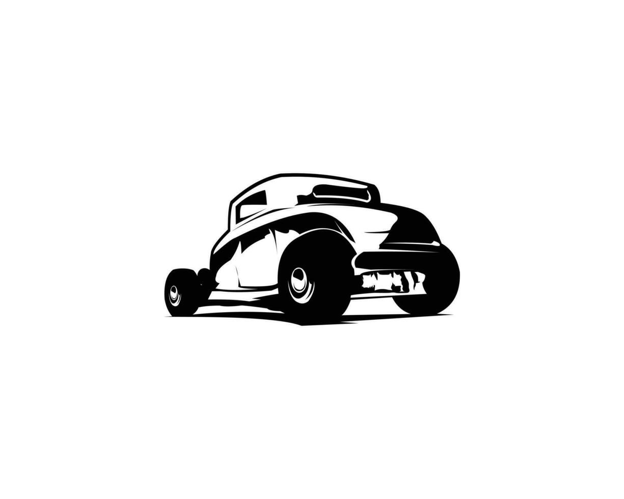 wijnoogst auto 1932 silhouet. geïsoleerd wit achtergrond getoond van achter. premie vector ontwerp. het beste voor logo's, insignes, emblemen, pictogrammen, ontwerp stickers, t-shirts. beschikbaar in eps 10