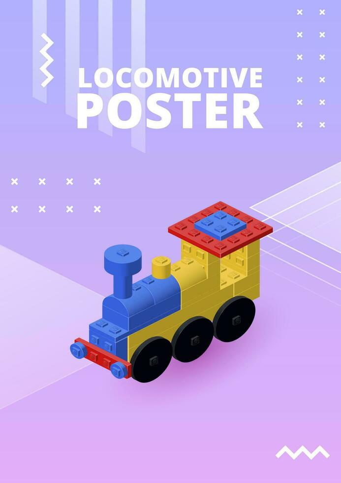locomotief poster voor afdrukken en ontwerp. vector illustratie.