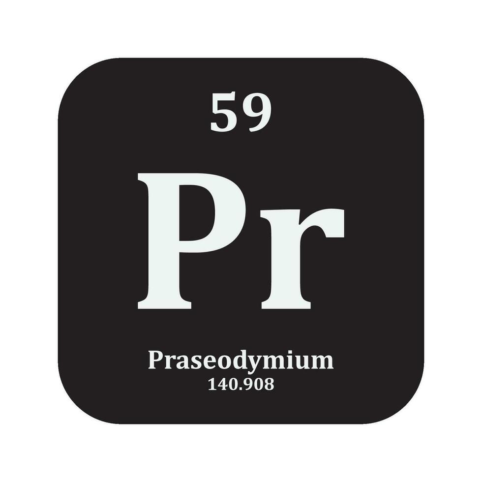 praseodymium chemie icoon vector