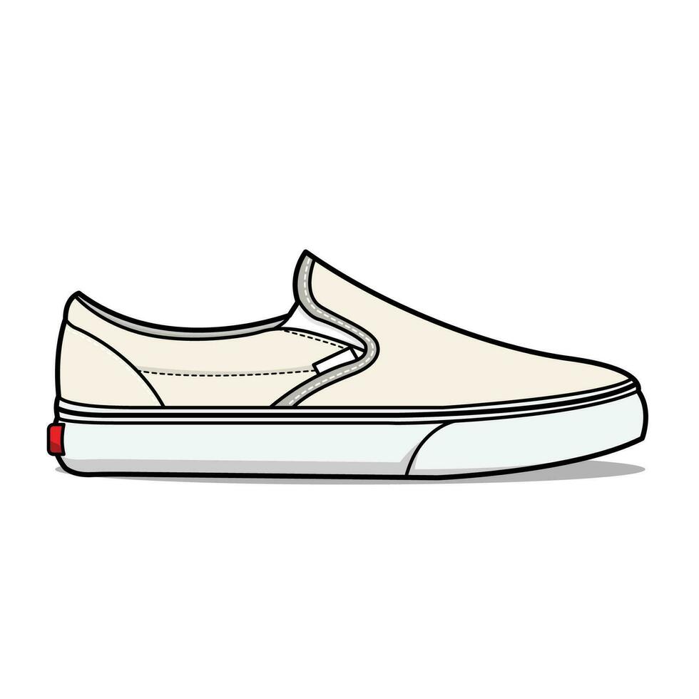 uitglijden Aan sportschoenen beige vector