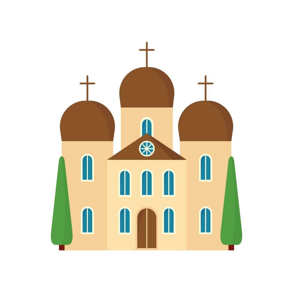 Katholiek kerk vlak ontwerp vector illustratie. vlak Katholiek tempel icoon geïsoleerd