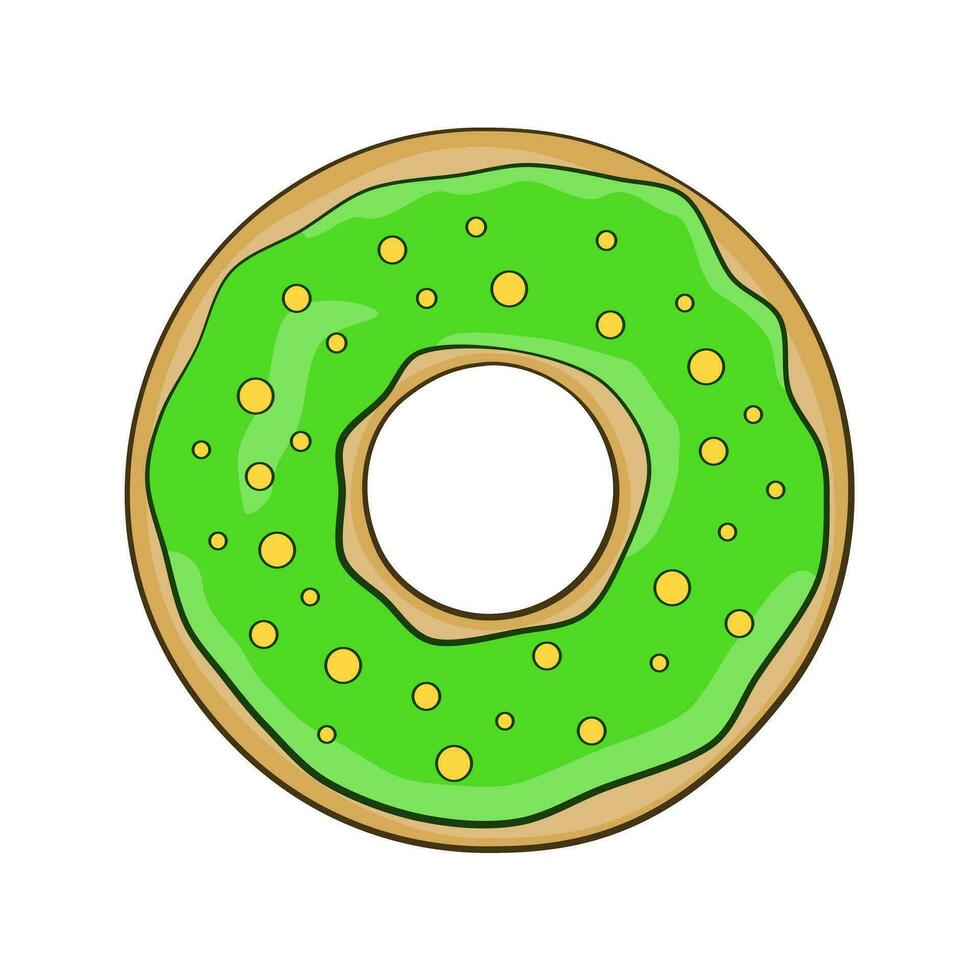 groen donut. tekenfilm. vector illustratie