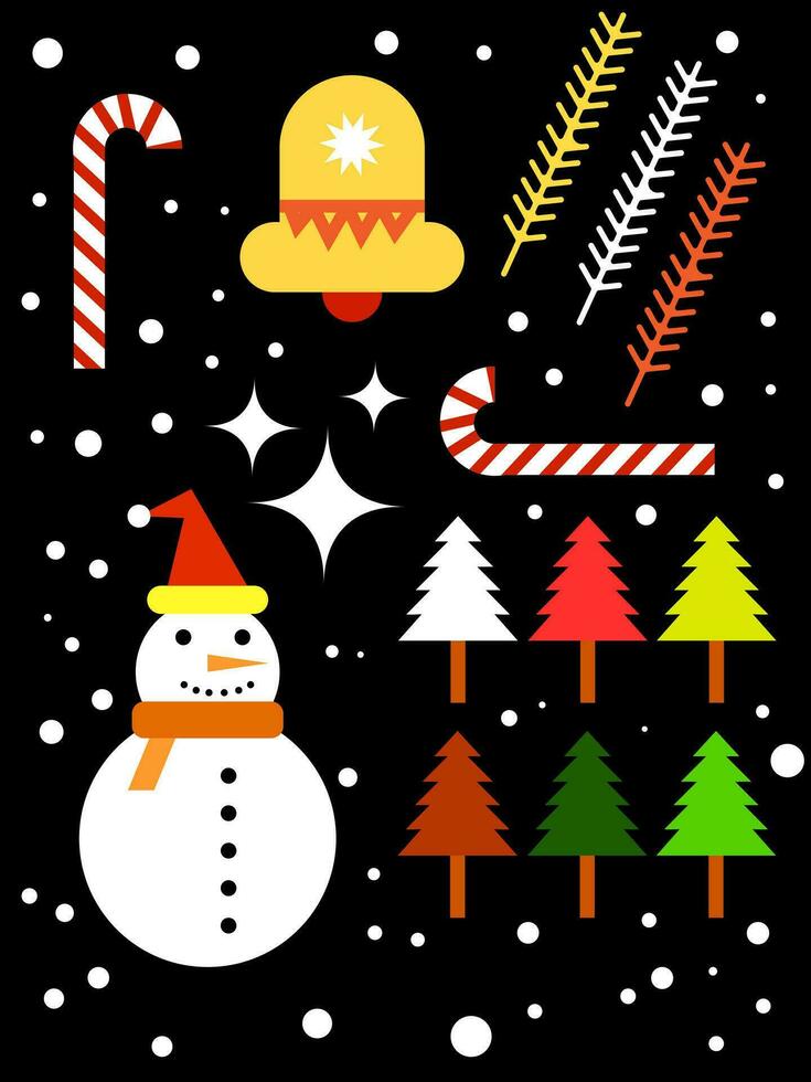 Kerstmis vlak illustratie voor achtergrond, banier, poster, sjabloon, ontwerp, website, element, enz vector