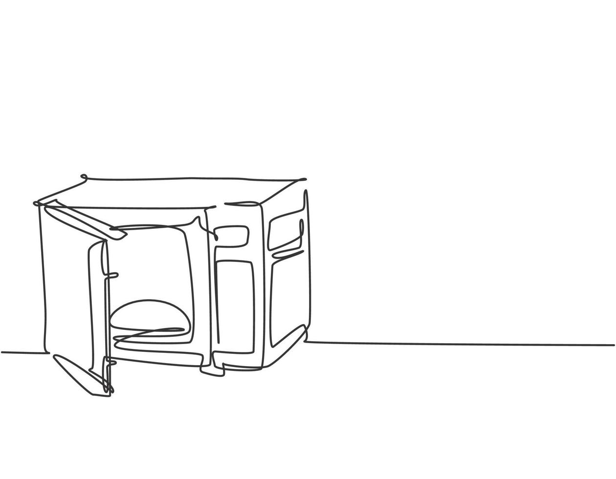 enkele doorlopende lijntekening van oven fornuis magnetron huishoudelijk gebruiksvoorwerp. elektronisch huishoudapparaatconcept. moderne één lijn tekenen ontwerp grafische vectorillustratie vector