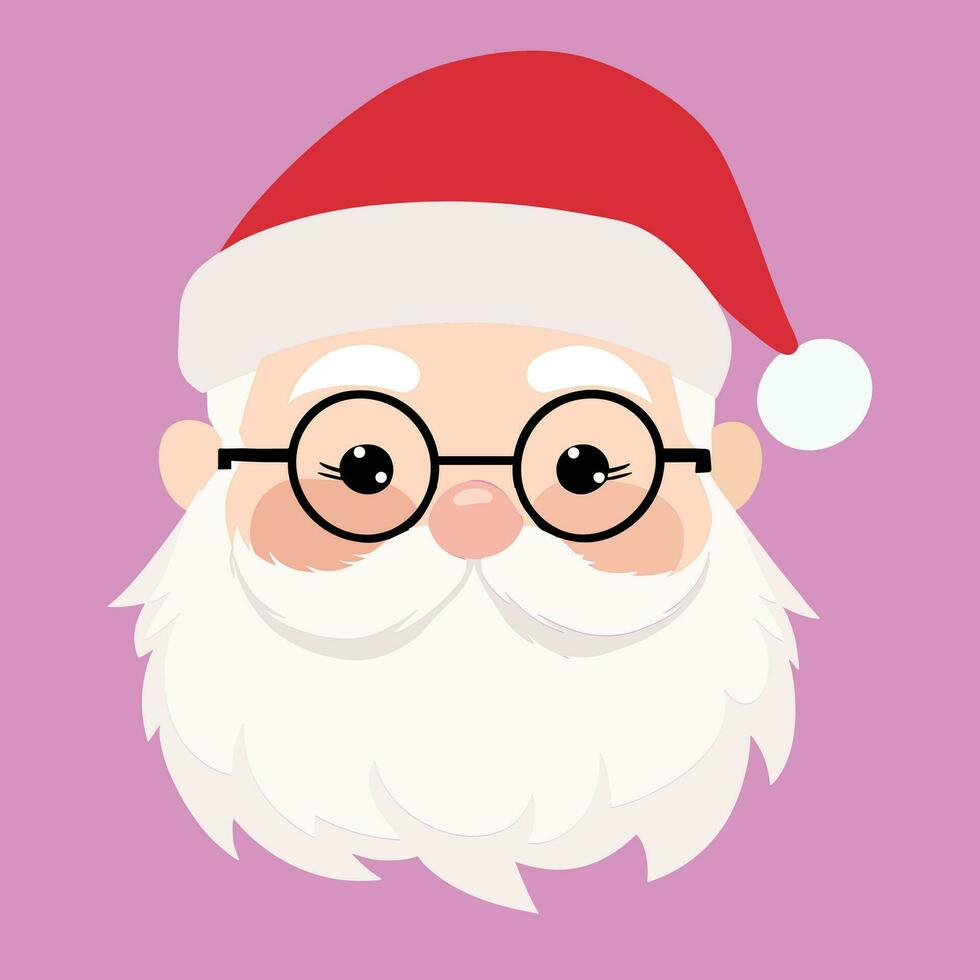 schattig de kerstman met bril vector illustratie voor een vrolijk vakantie seizoen