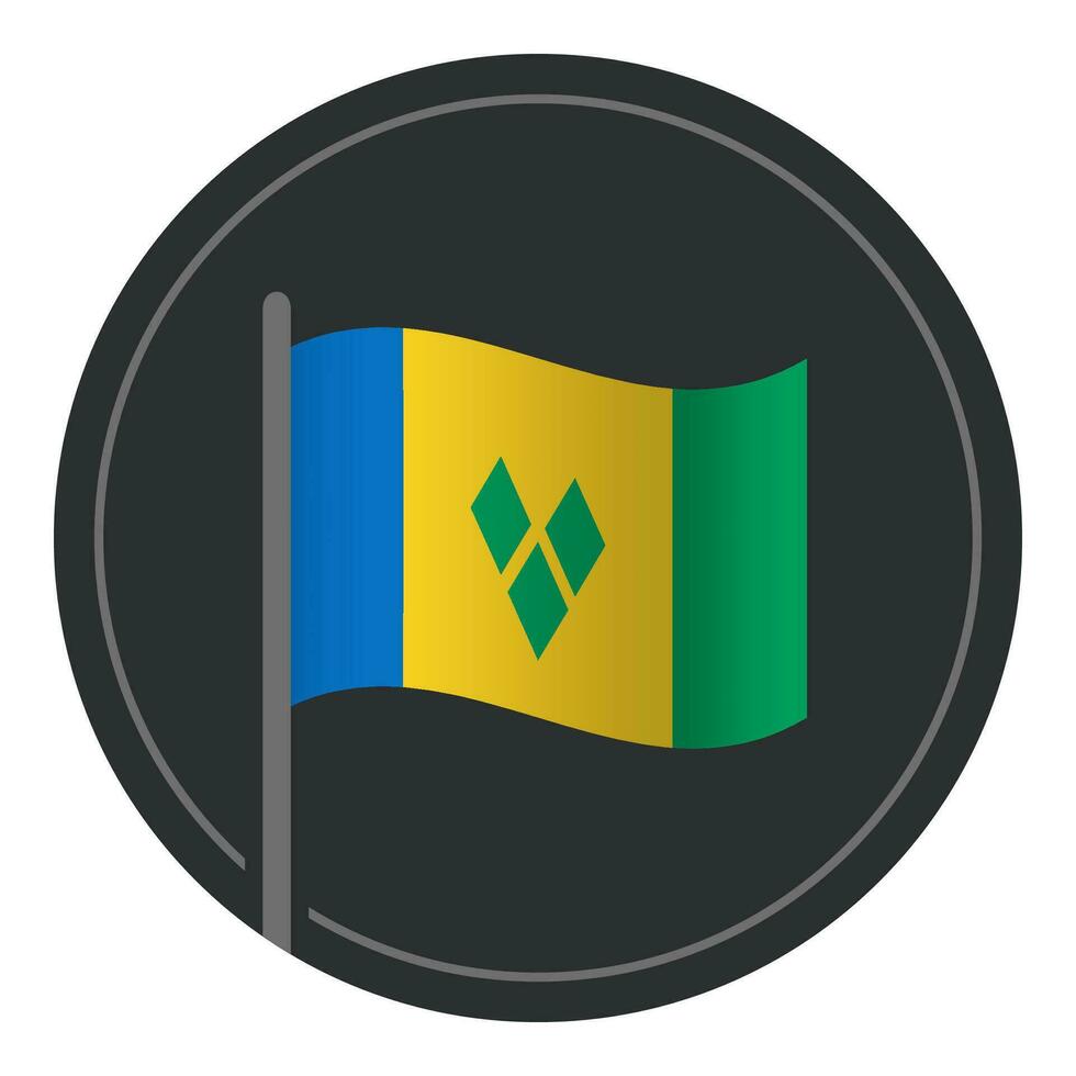 abstract heilige vincent en de grenadines vlag vlak icoon in cirkel geïsoleerd Aan wit achtergrond vector