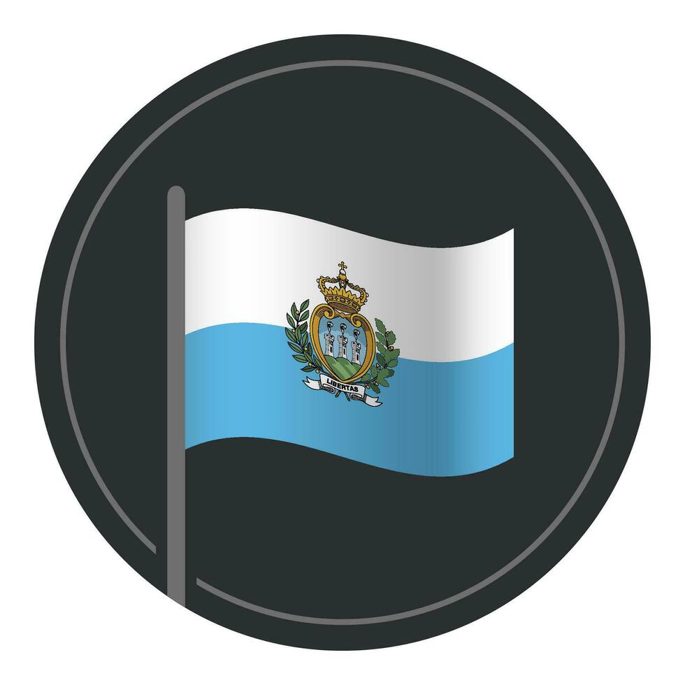 abstract san marino vlag vlak icoon in cirkel geïsoleerd Aan wit achtergrond vector