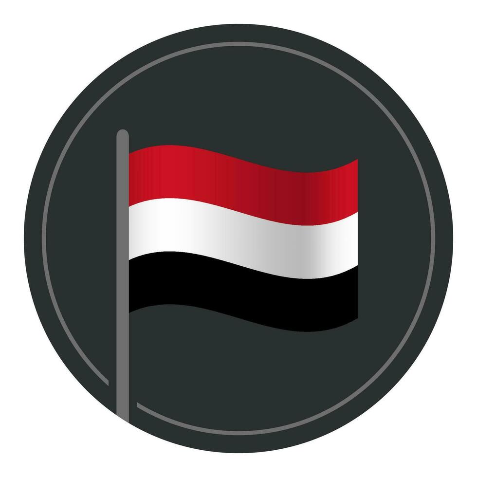 abstract Jemen vlag vlak icoon in cirkel geïsoleerd Aan wit achtergrond vector