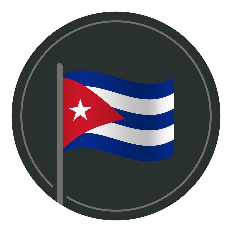 abstract Cuba vlag vlak icoon in cirkel geïsoleerd Aan wit achtergrond vector