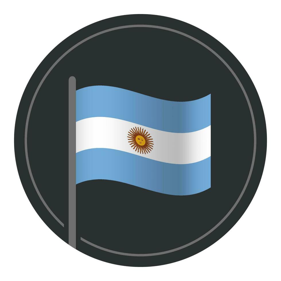 abstract Argentinië vlag vlak icoon in cirkel geïsoleerd Aan wit achtergrond vector