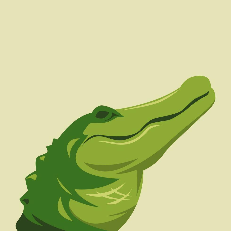 krokodil hoofd avatar. kant visie. vector illustratie.