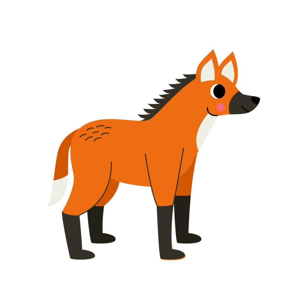 vector illustratie van schattig tekenfilm manen wolf geïsoleerd Aan wit achtergrond.