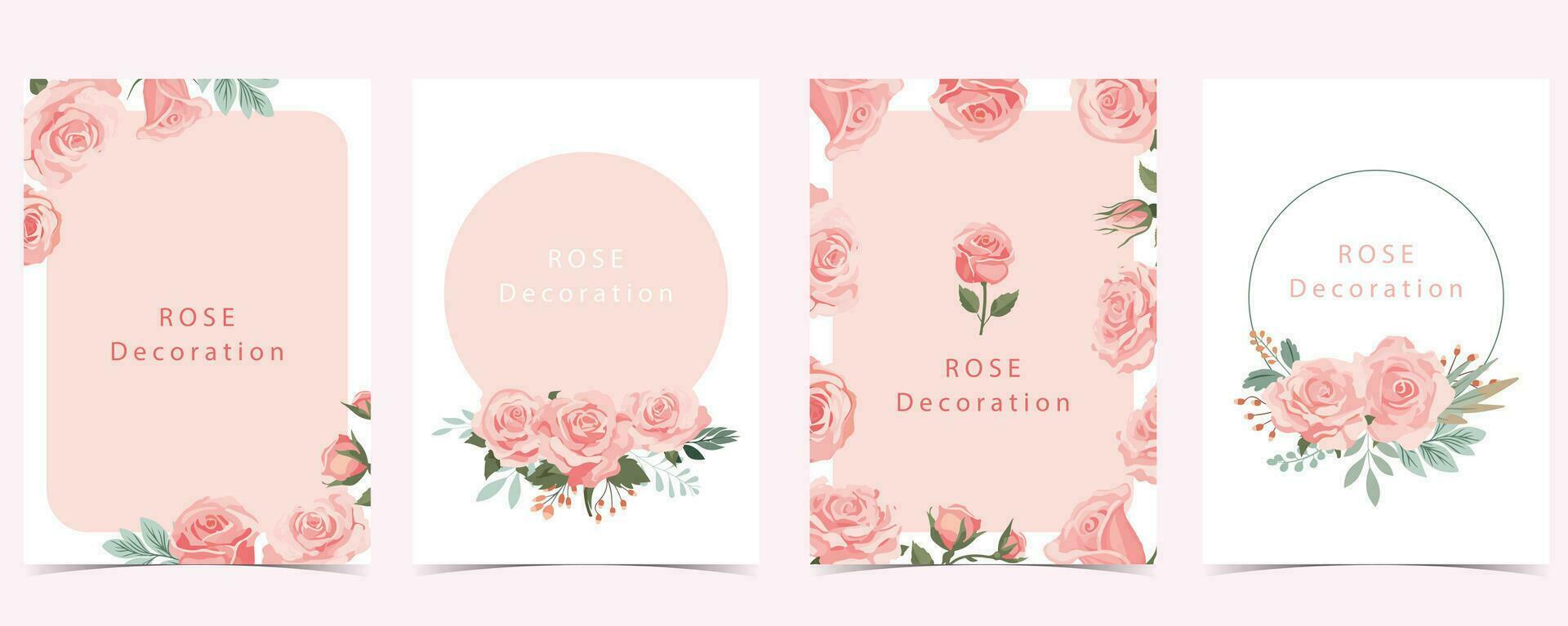 roze roos achtergrond met blad.illustratie vector voor ansichtkaart, affiche