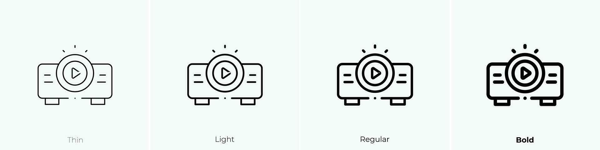 projector icoon. dun, licht, regelmatig en stoutmoedig stijl ontwerp geïsoleerd Aan wit achtergrond vector