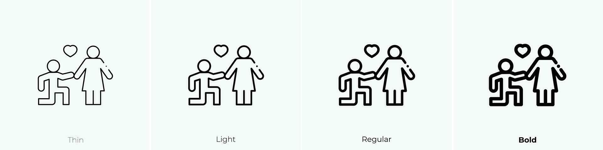 voorstel icoon. dun, licht, regelmatig en stoutmoedig stijl ontwerp geïsoleerd Aan wit achtergrond vector