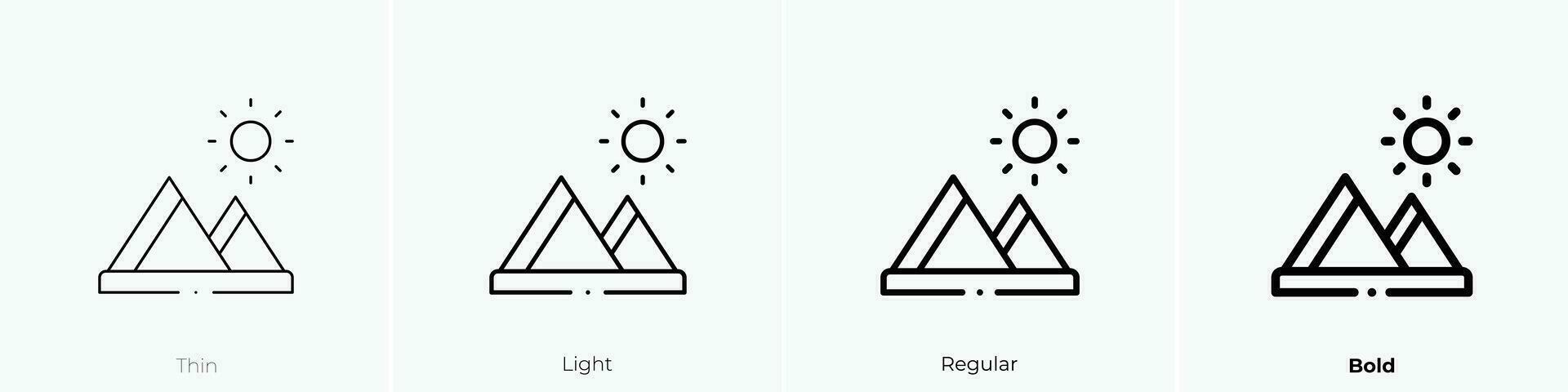 piramide icoon. dun, licht, regelmatig en stoutmoedig stijl ontwerp geïsoleerd Aan wit achtergrond vector